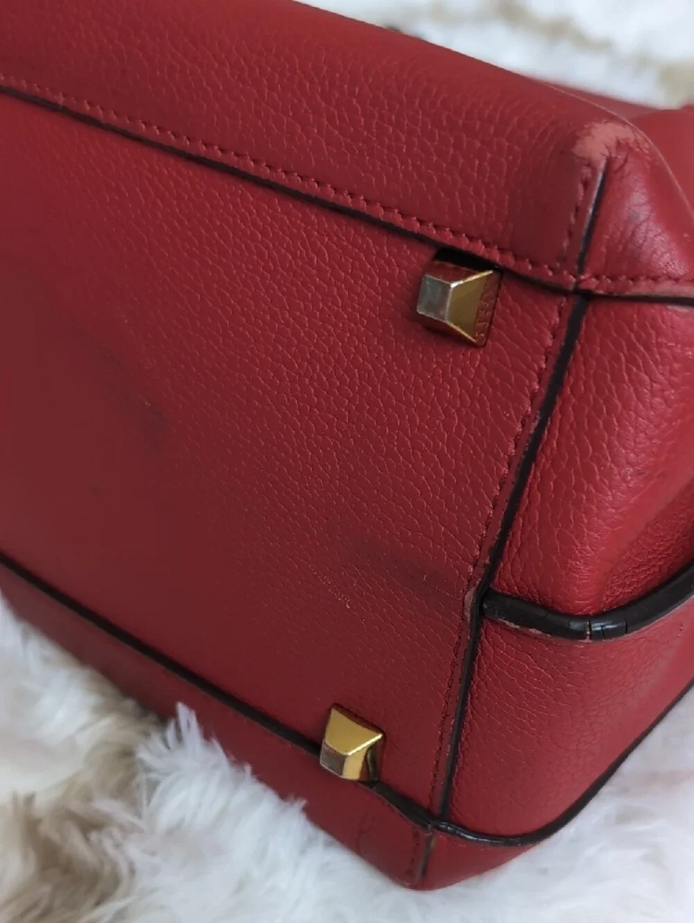 MCM Authentic Red Leather Fontanellas Park Ave Milla Convertible Backpack